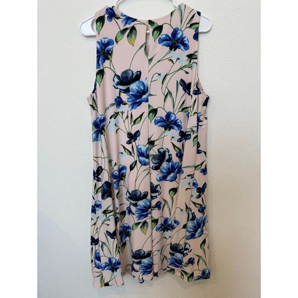 Lauren Ralph Lauren Floral Trapeze Shift Dress Blue Cream 16 - Picture 5 of 8